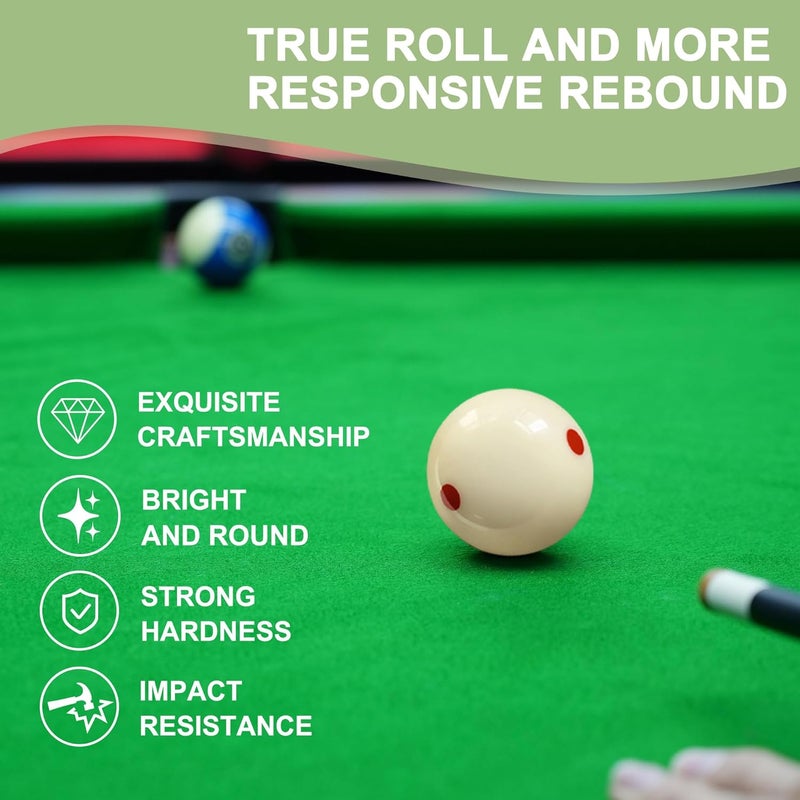 HMQQ 2 1/4" Pool Cue Ball and Professional AAAA Grade Billiards Balls, White Cue Ball, Set of 1,6oz - Image 3
